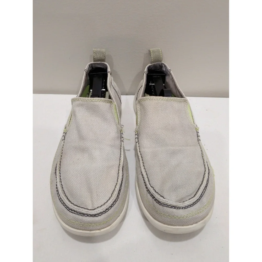 Crocs Walu Mens Light Gray Canvas Slip On Loafer Comfort Casual Shoes 9 11270